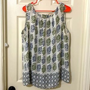 Loft blue and green tank blouse